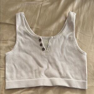 Ribbed White Crop Top